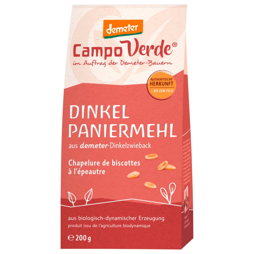 Campo Verde Bio Demeter Dinkel-Paniermehl 200g